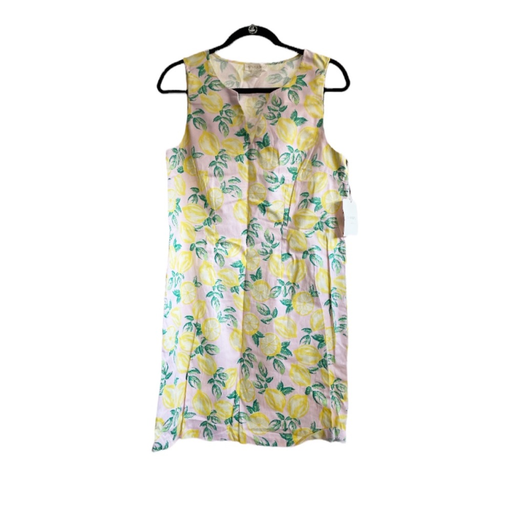 Cynthia Rowley Lemon Print Sleeveless Shift Dress Size 10 New with Tag